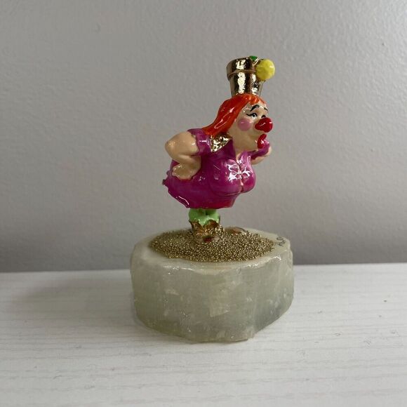 Ron Lee L-251 Kiss! Kiss! Clown Figurine Hand-Painted on Stone Base 3” Tall - Picture 1 of 9